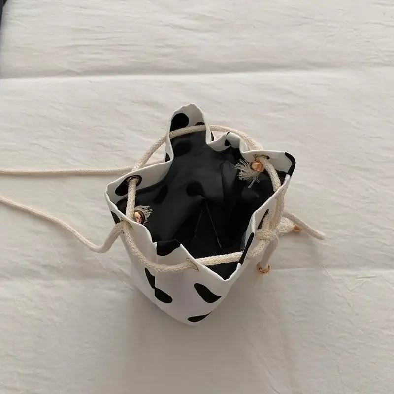 sac bandoulière à cordon en nylon à pois, texture douce, sangle réglable, pour les courses quotidiennes, les sorties décontractées, les courts séjours