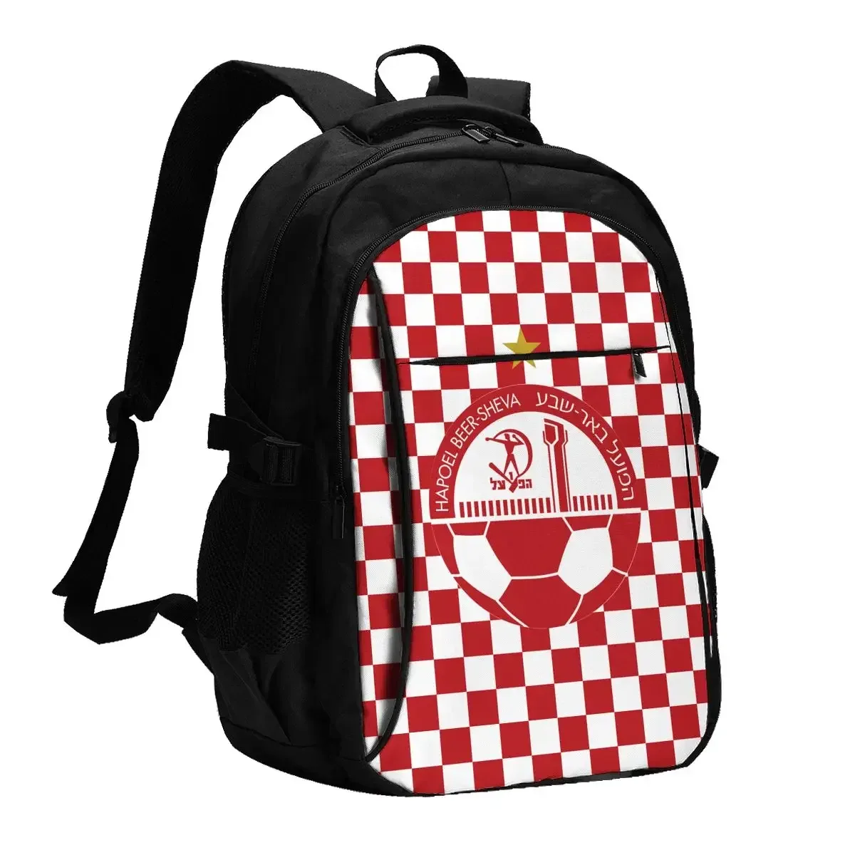 hapoel beer sheva travel laptop backpack, business water resistant backpack with usb charging port, college bag for men & women