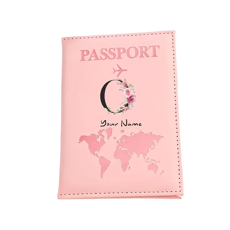 étui de passeport personnalisé, cadeau de voyage personnalisé avec nom/texte pour hommes, femmes, voyageurs - portefeuille porte-passeport léger et à fermeture ouverte