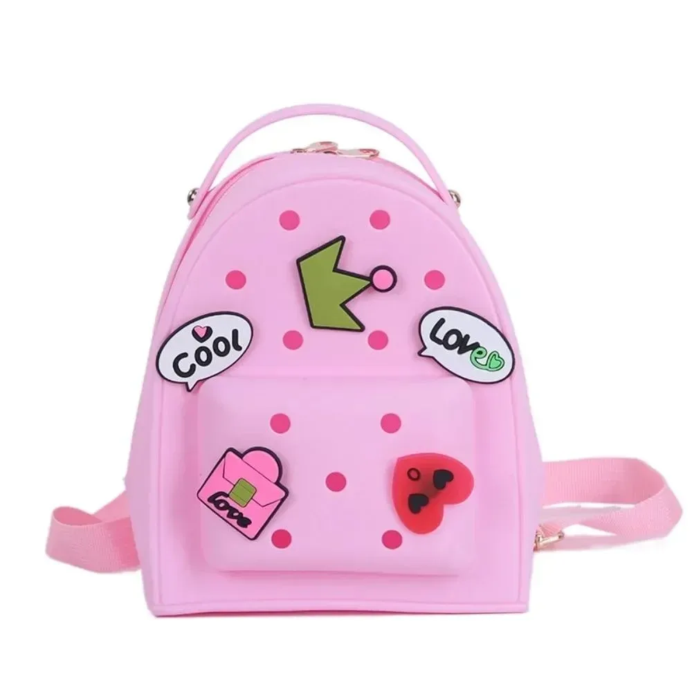 sac à dos en silicone à bretelles réglables, imperméable et durable, pour filles de maternelle