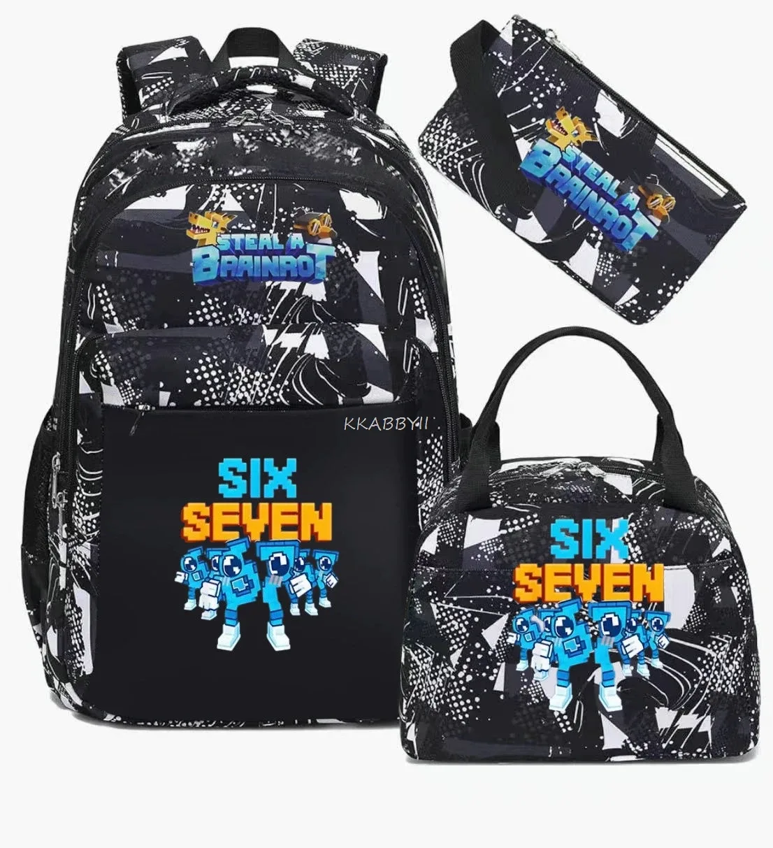 sac à dos steal a brainrot avec sac à lunch pour adolescents et étudiants, ensemble de voyage décontracté et confortable