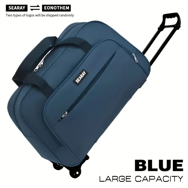 sac de voyage avec poignée et roulettes, bagage pliable de grande capacité, adapté aux voyages, aux vacances et aux trajets quotidiens.