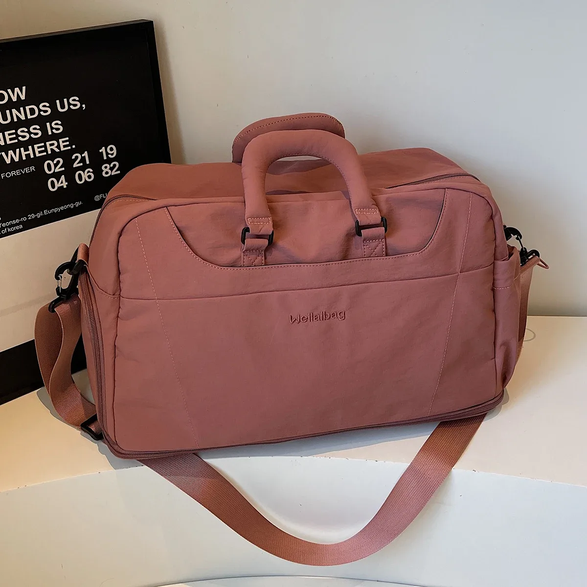 sac de voyage portable extensible pour hommes et femmes, sac à bagages léger de grande capacité pour courtes distances, boîtier de chariot de voyage fitness avec sac supplémentaire et compartiment à chaussures