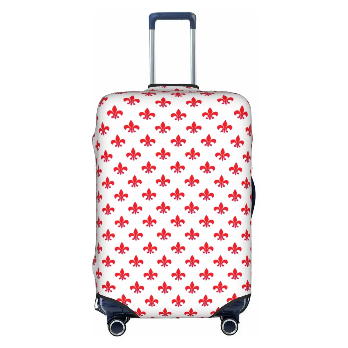 housse de protection pour bagages en cuir marron doré royal, motif fleur de lis, housse de protection amusante pour valise, convient aux valises de 18 à 32 pouces