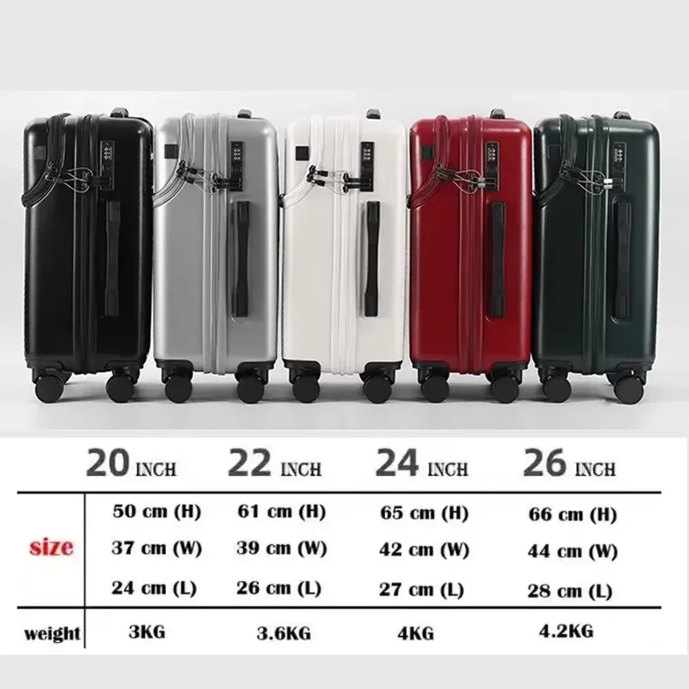 valise d'affaires élégante bunnyfly, bagage compact léger de 20 pouces avec porte-gobelet pour les voyages