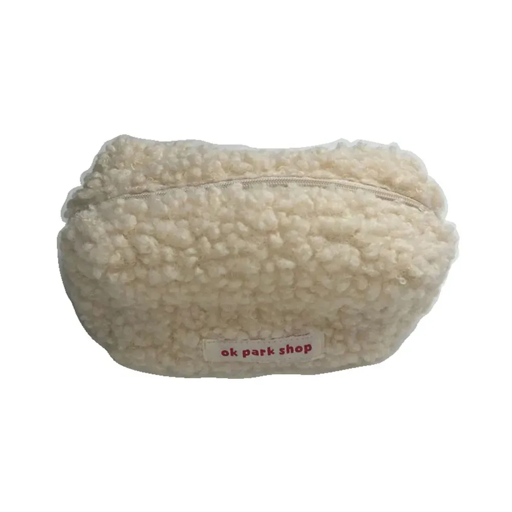 sac à cosmétiques en peluche grande capacité pour femmes et filles, jolie trousse de maquillage de voyage, stockage de produits de toilette, poudres