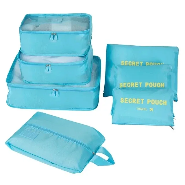 6/7 pièces ensemble organisateur de voyage sacs de rangement emballage multifonction cube sac pour vêtements bien rangé portable garde-robe valise pochette
