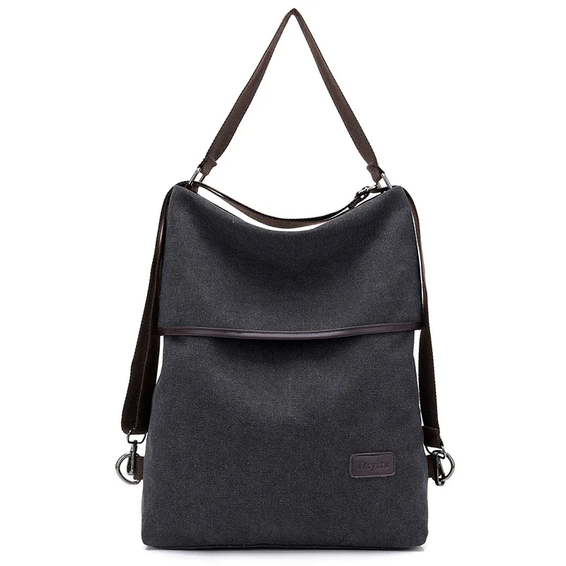 sac à dos en toile multifonctionnel pour femmes, sac de voyage multi-poches, sac d'école pour adolescentes