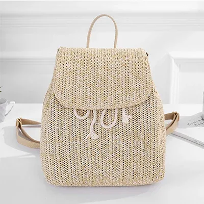 sac à dos tissé en paille pour femmes, sacs initiés, sacs à dos d'été pour adolescentes, sac de voyage féminin, sac à dos de nettoyage, qualité, mode