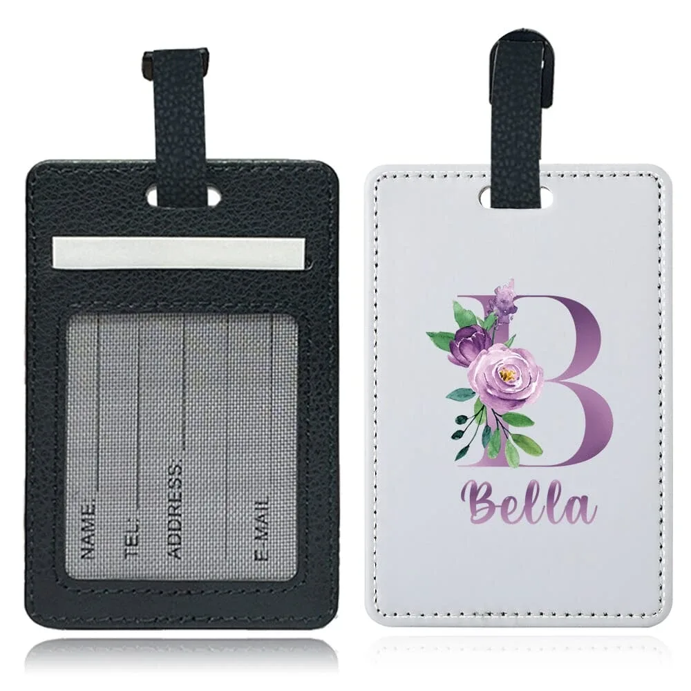 étiquette de bagage personnalisée en pu avec nom, porte-identifiant pour avion, porte-adresse pour valise, carte nominative, étiquette d'embarquement portable