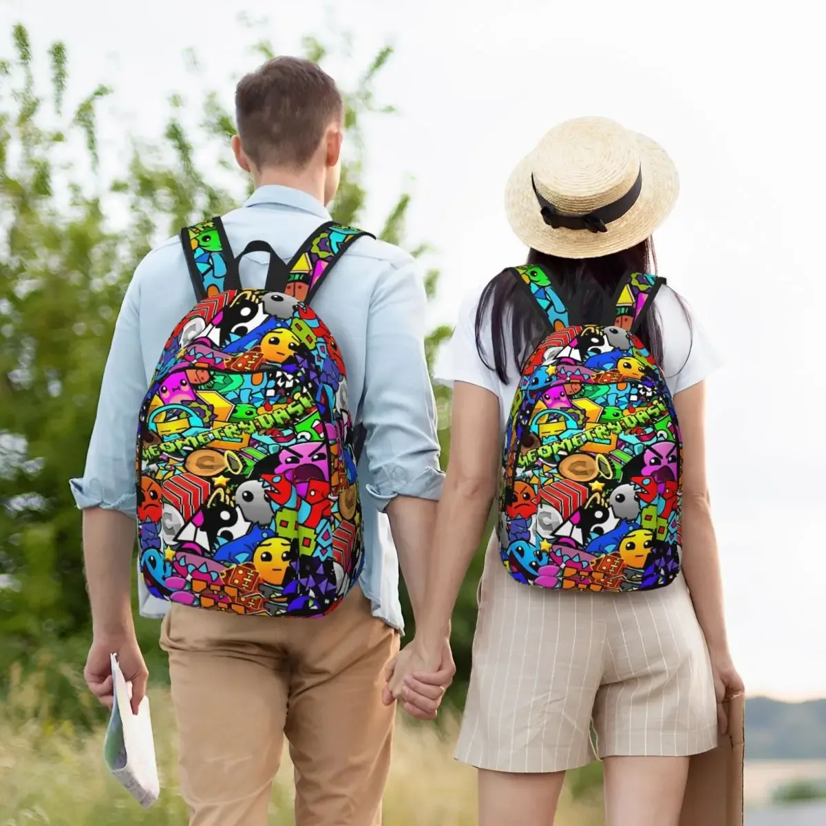 idées de gd géométrie cube gaming dash sac à dos pour hommes femmes mode étudiant randonnée voyage sac à dos collège sac à bandoulière cadeau