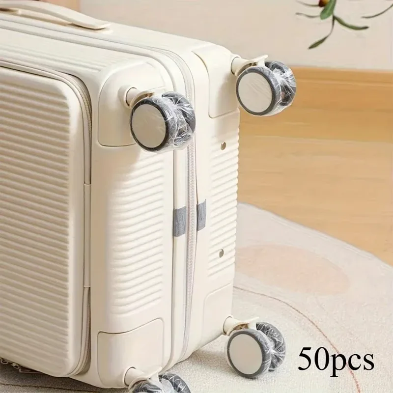 50/100 pièces de protections jetables pour roues de bagages, housse anti-poussière, housse universelle pour roues, film protecteur pour pieds de bagages