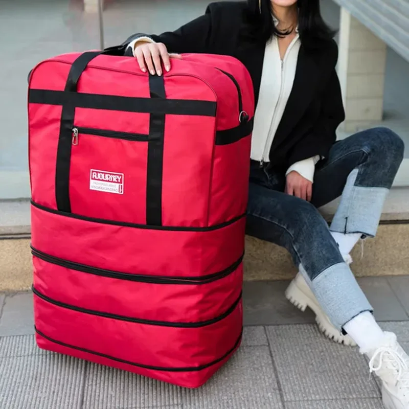 sac de voyage à roulettes universel pliable unisexe, sacs à bagages extensibles de grande capacité avec roulettes, porte-chariot à main