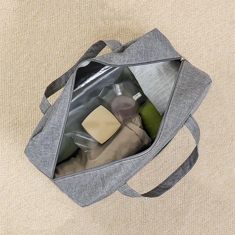 sac de voyage étanche double couche pour salle de sport et natation, portable, séparation sèche/humide, rangement de produits de toilette cosmétiques, sac unisexe