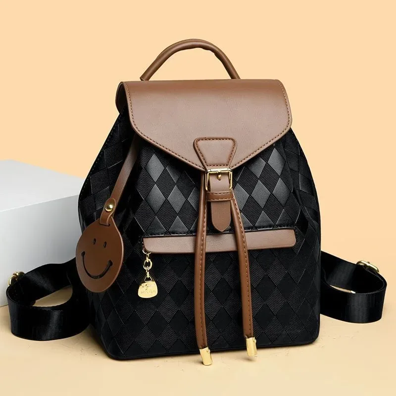 sac à dos en cuir pu souple pour femme, noir, décontracté, multifonctionnel, sac universitaire, capacité initiée, poignée de voyage