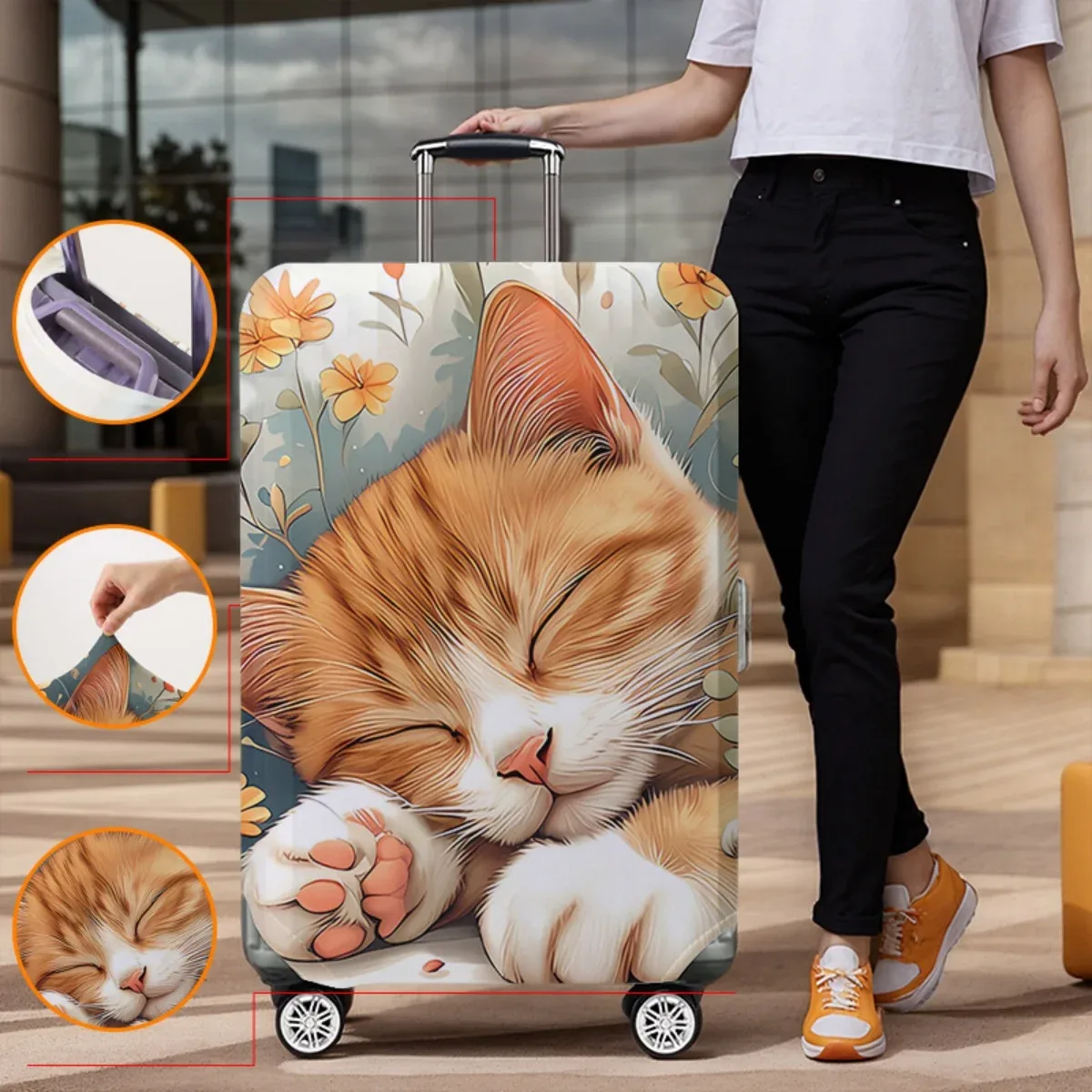housse de protection pour bagages avec imprimé de dessin animé