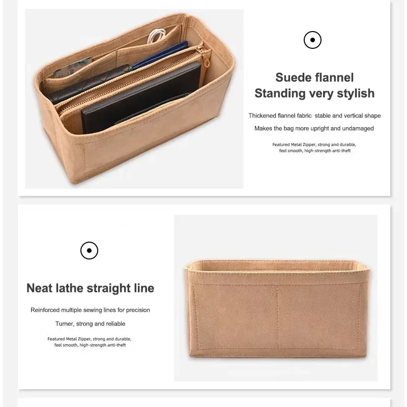 insert organisateur de sac pour h-birkin 25 30 35, sac à main en velours, sac à cosmétiques, support de rangement, sac de modification intérieure, accessoire