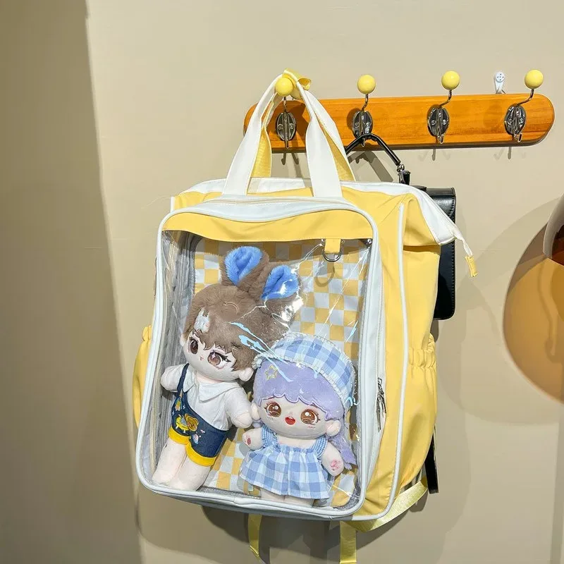 sac à dos transparent grande capacité pour garçons, style décontracté, idéal pour les sorties, le barbecue, ou comme sac d'école mignon à double bandoulière.