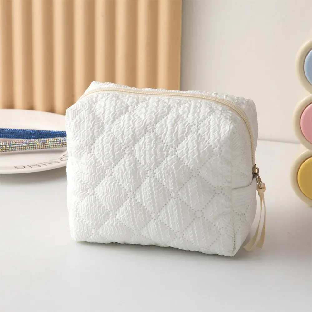sac de maquillage matelassé durable, grande capacité, sac à cosmétiques portable, pochette de rangement multifonctionnelle pour femmes et filles