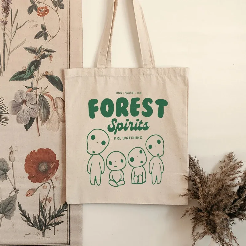 sac fourre-tout kawaii forest spirits, sacs initiés en toile 03commute, cadeau pour fille azole, grande capacité, évaluation de voyage et de shopping