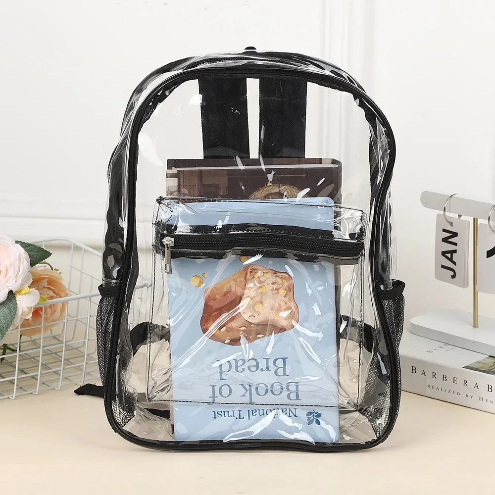 sac à dos en pvc transparent pour femme – sac étanche transparent de grande capacité pour la plage, la natation et les voyages