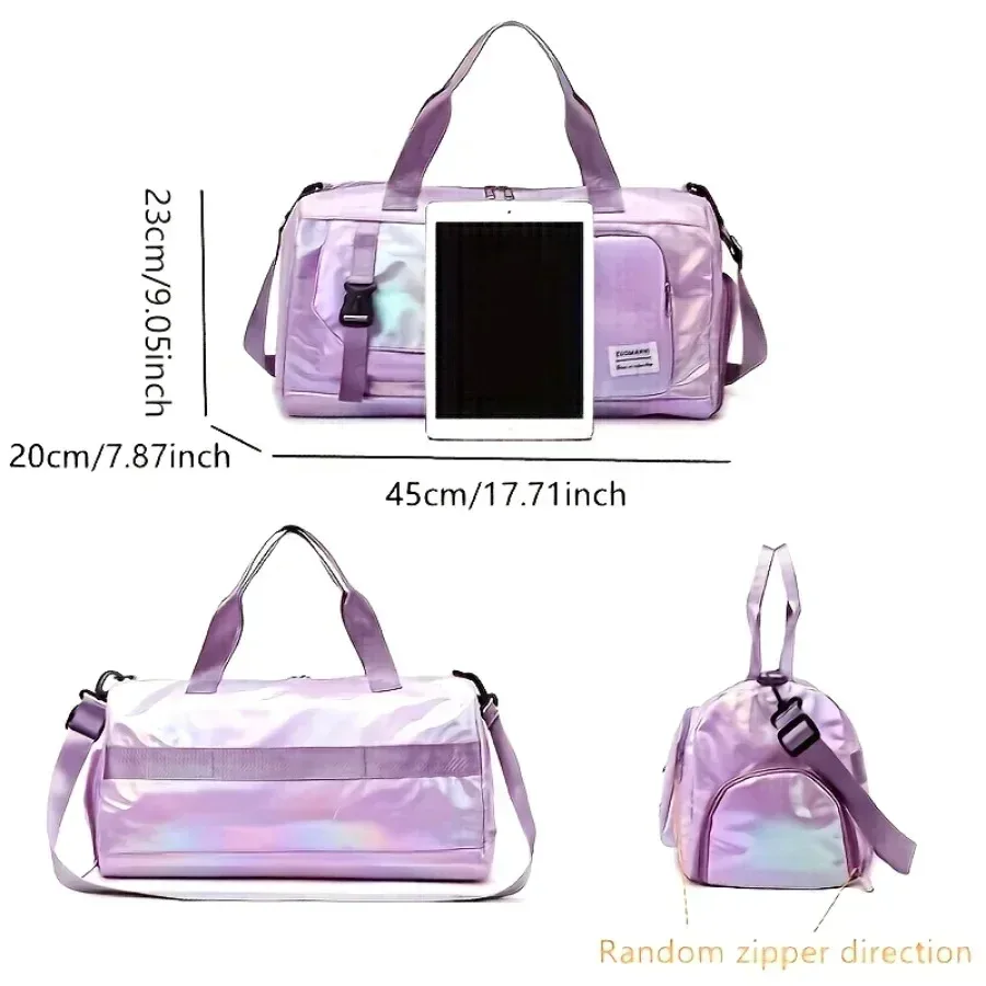 sac polochon de voyage en nylon pour femmes de grande capacité, fourre-tout de gymnastique pour les chevaux avec compartiment à chaussures, sac à main polyvalent pour sports et fitness
