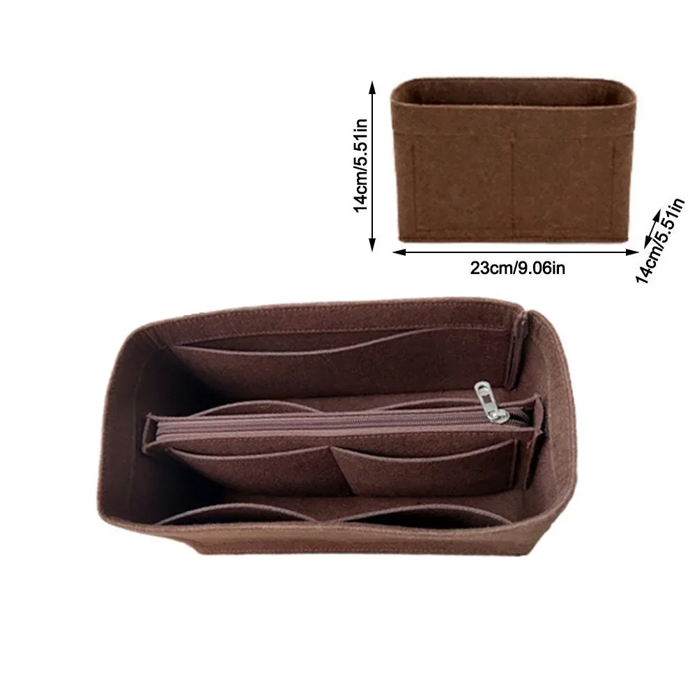 sac d'insertion en feutre multi-poches avec fermeture éclair, organisateur de sac à main grande capacité, sac intérieur pour lv speedy25/30/35/gentlewoman