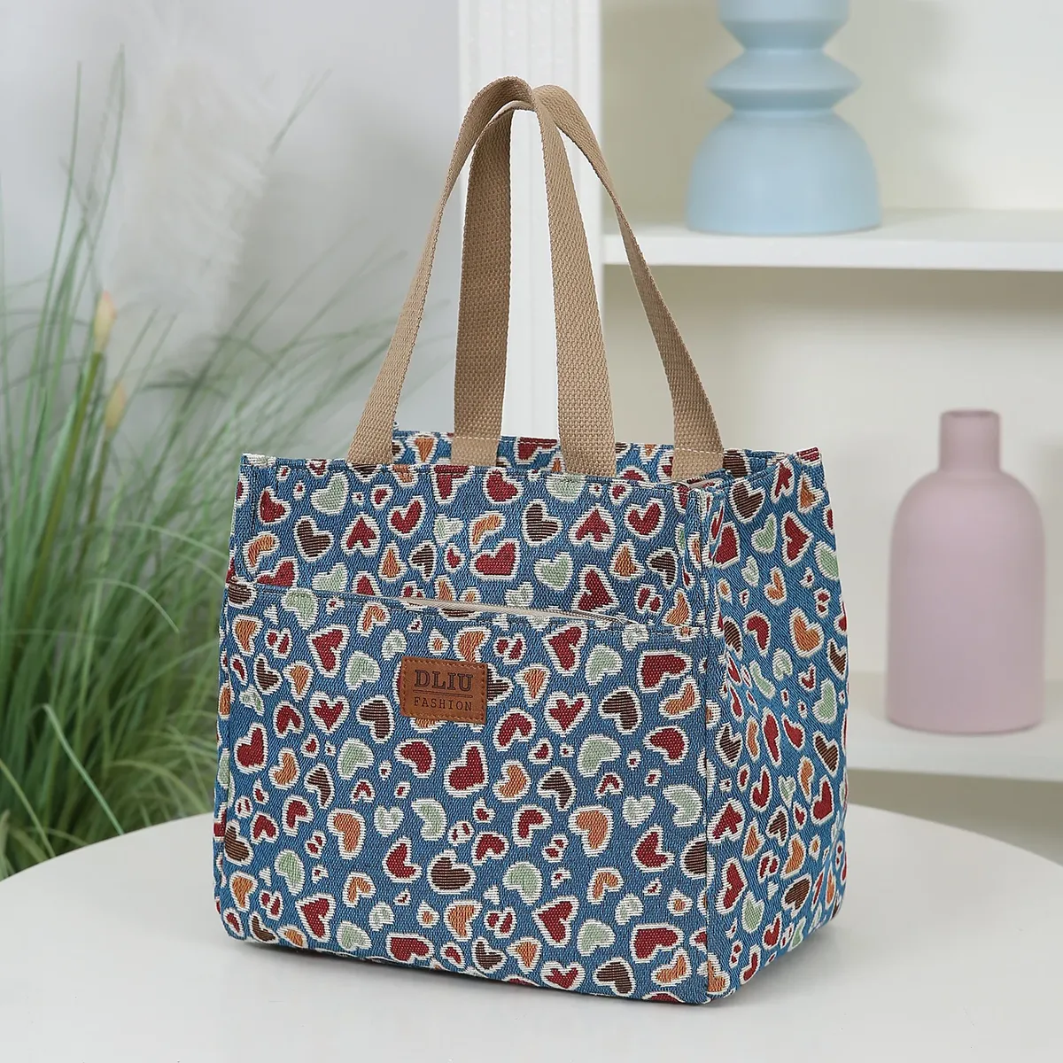 grande capacité, doublure en aluminium, poche avant zippée, sac à main, sac à lunch, sac de rangement pour boîte à lunch, sac portable pour articles divers