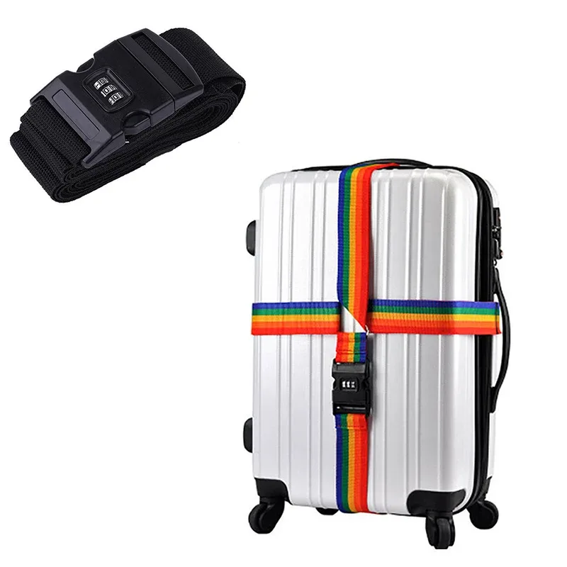 cipher lock sangles de bagage réglable valise de voyage boucle sangle ceinture de bagage accessoires de voyage valise emballage ceintures de sécurité