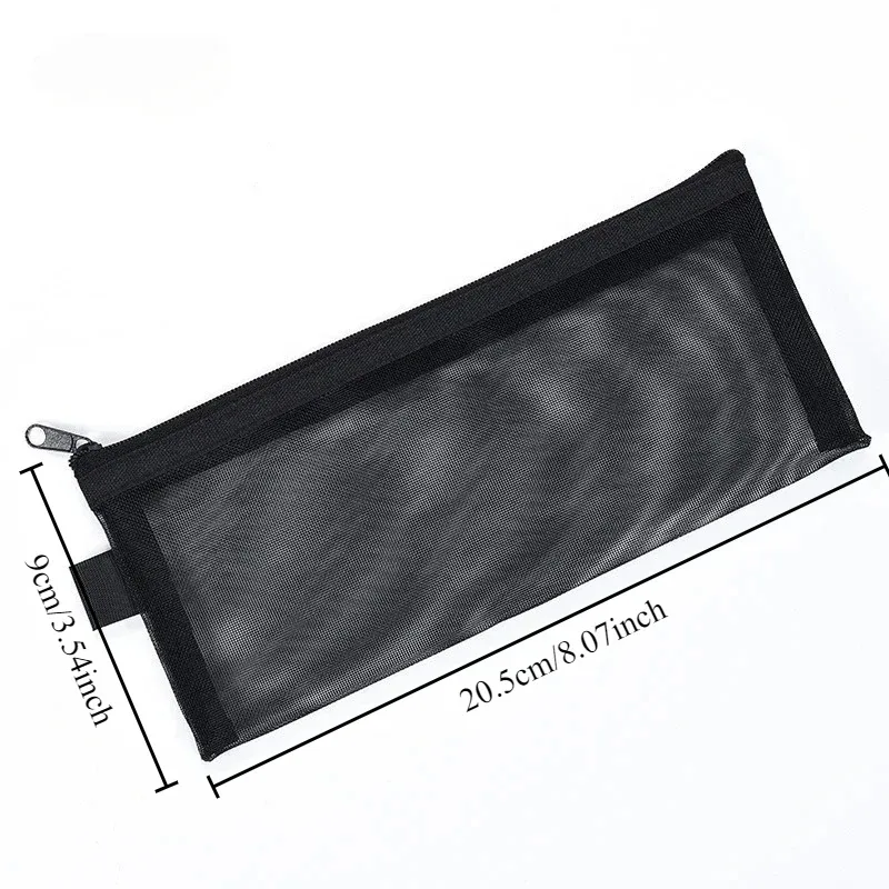 sac à cosmétiques, sac de rangement de lavage de voyage, sac à stylos en maille, sac de rangement de reçus à fermeture éclair portable, pochette de maquillage