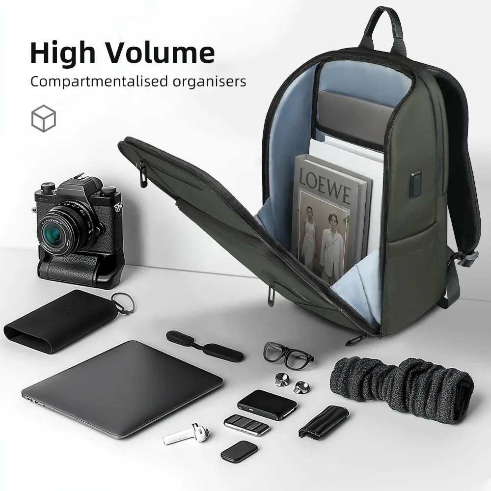 hk – sac à dos de voyage d'affaires pour hommes, étanche, pour ordinateur portable de 15.6 pouces, avec port usb, antivol, sac d'université pour ordinateur, sac de jour décontracté