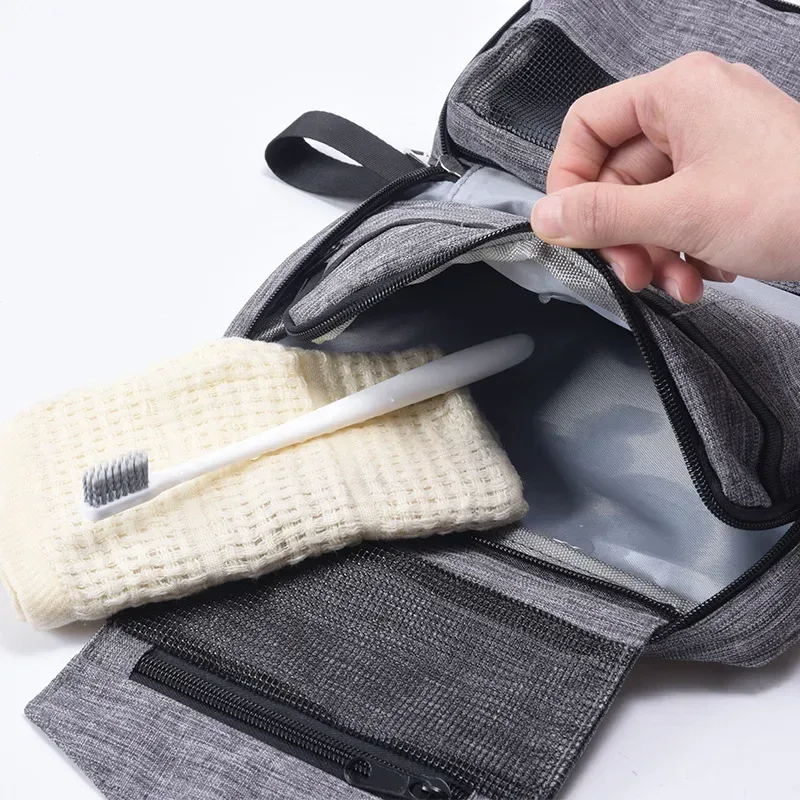 sac à cosmétiques suspendu pour hommes et femmes, organisateur de voyage multifonction, pochette de rangement de toilette et de maquillage, trousse de maquillage pliante pour esthéticienne