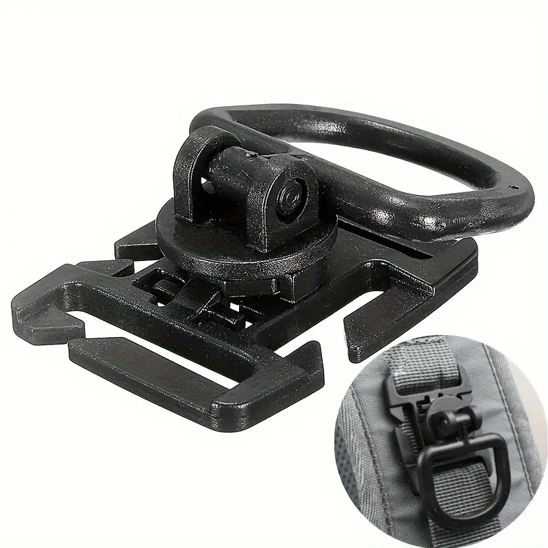 5 pièces de clips tactiques Molle D Ring 360 ° Boucle de sac à dos rotative, outil de kit de voyage, anneau en D pivotant, crochet de suspension, accessoires pour sacs Molle