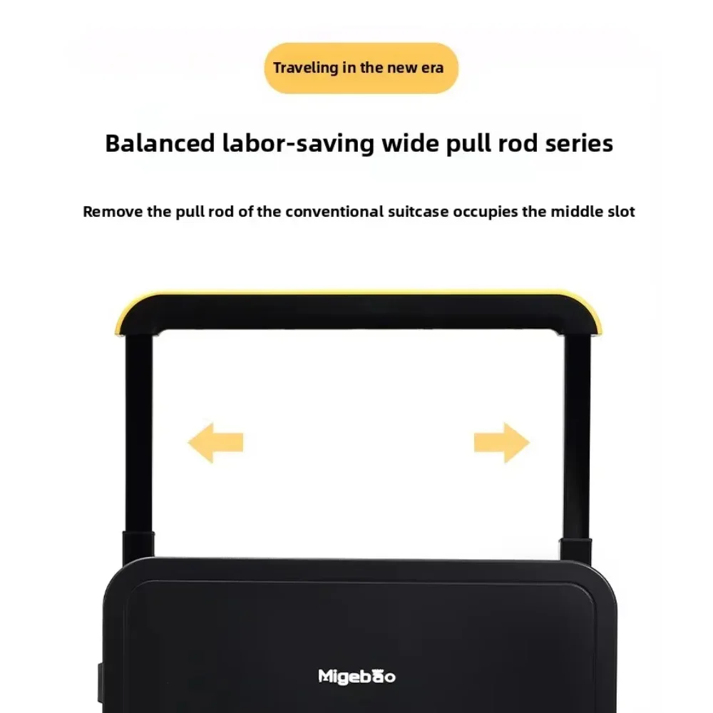 bagage roulant à guidon large, valise de chariot d'équilibre de voyage en matériau pc durable de haute qualité avec 360 ° verrouillage tsa pour roue rotative