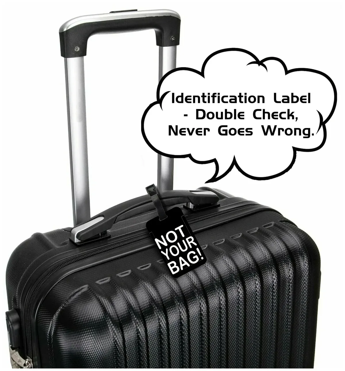 étiquette de bagage « non, ce n'est pas ton sac » – étiquette d'adresse pour valise – clip d'identification pour bagage d'embarquement avec nom et adresse