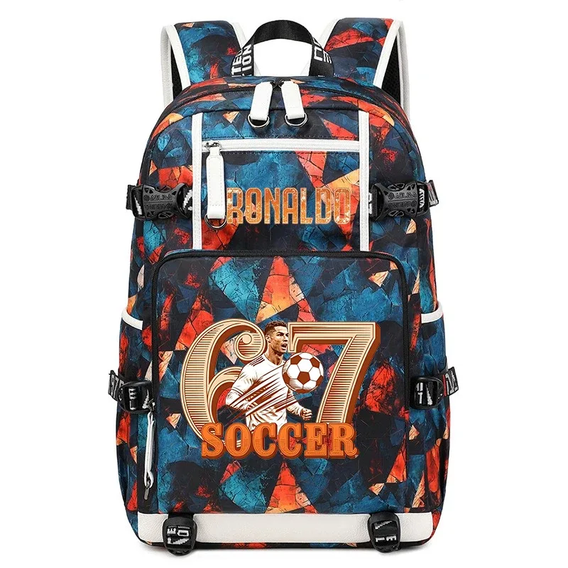 cr7 ronaldo 67 sac à dos imprimé de grande capacité pour étudiants, adolescents, enfants, sac à dos de voyage pour l'école