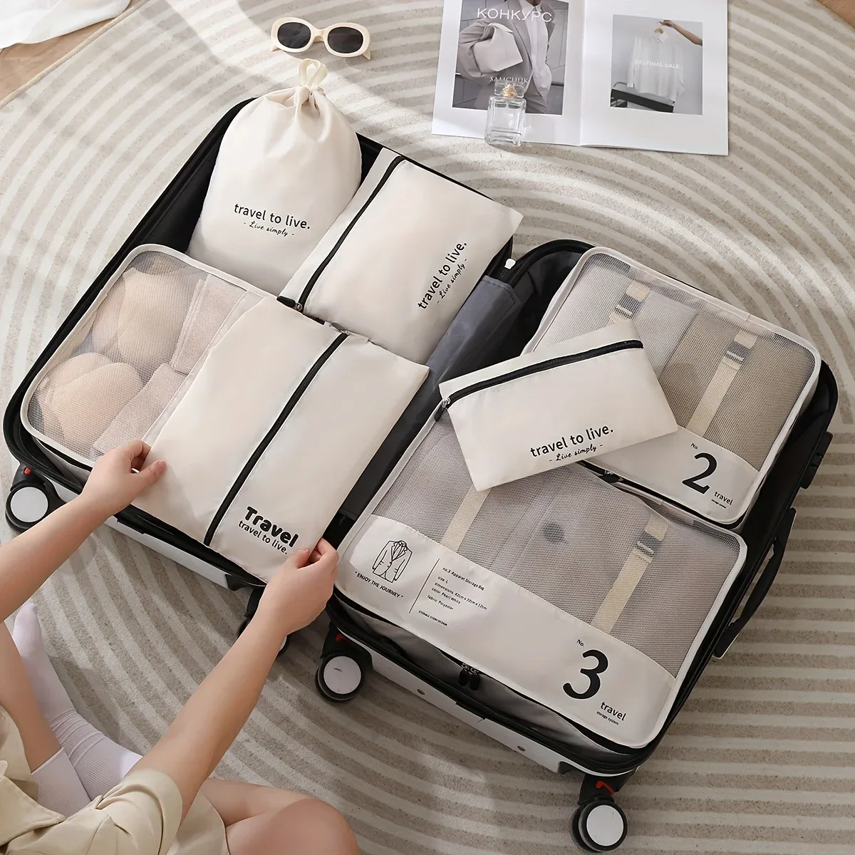 nouveau sac de tri pour bagages, 10 pièces, sac de rangement portable pour voyage, sac de tri et de classification pour vêtements et bagages