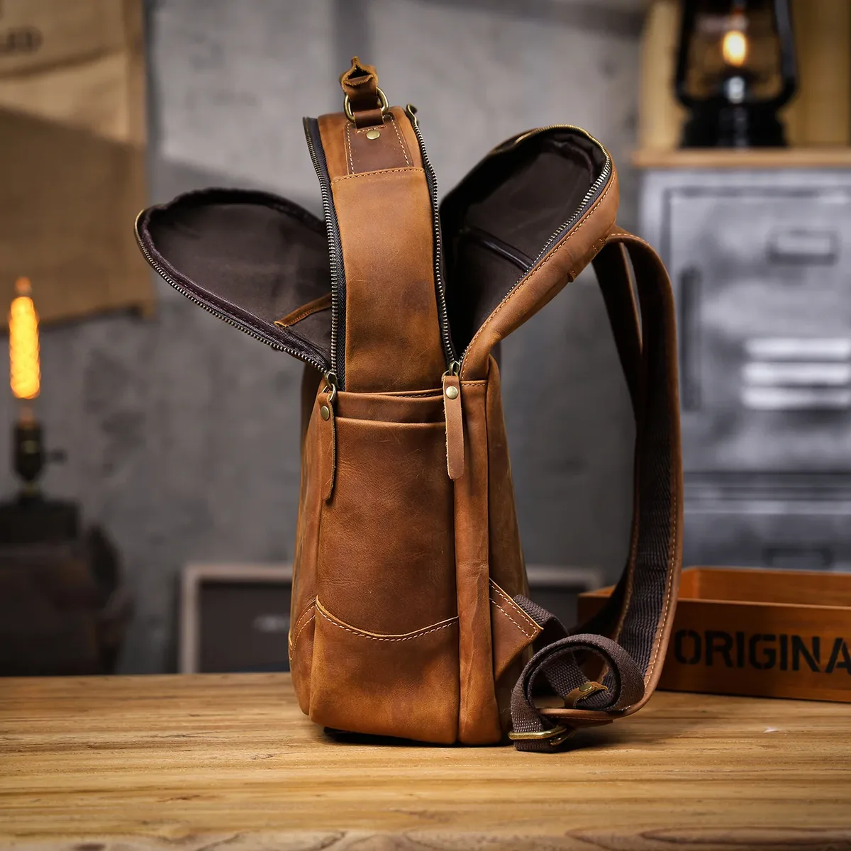 pndme – sac à dos vintage en cuir de vache crazy horse pour hommes, grande capacité, décontracté, design original, fait à la main, en cuir véritable, sac de voyage pour femmes