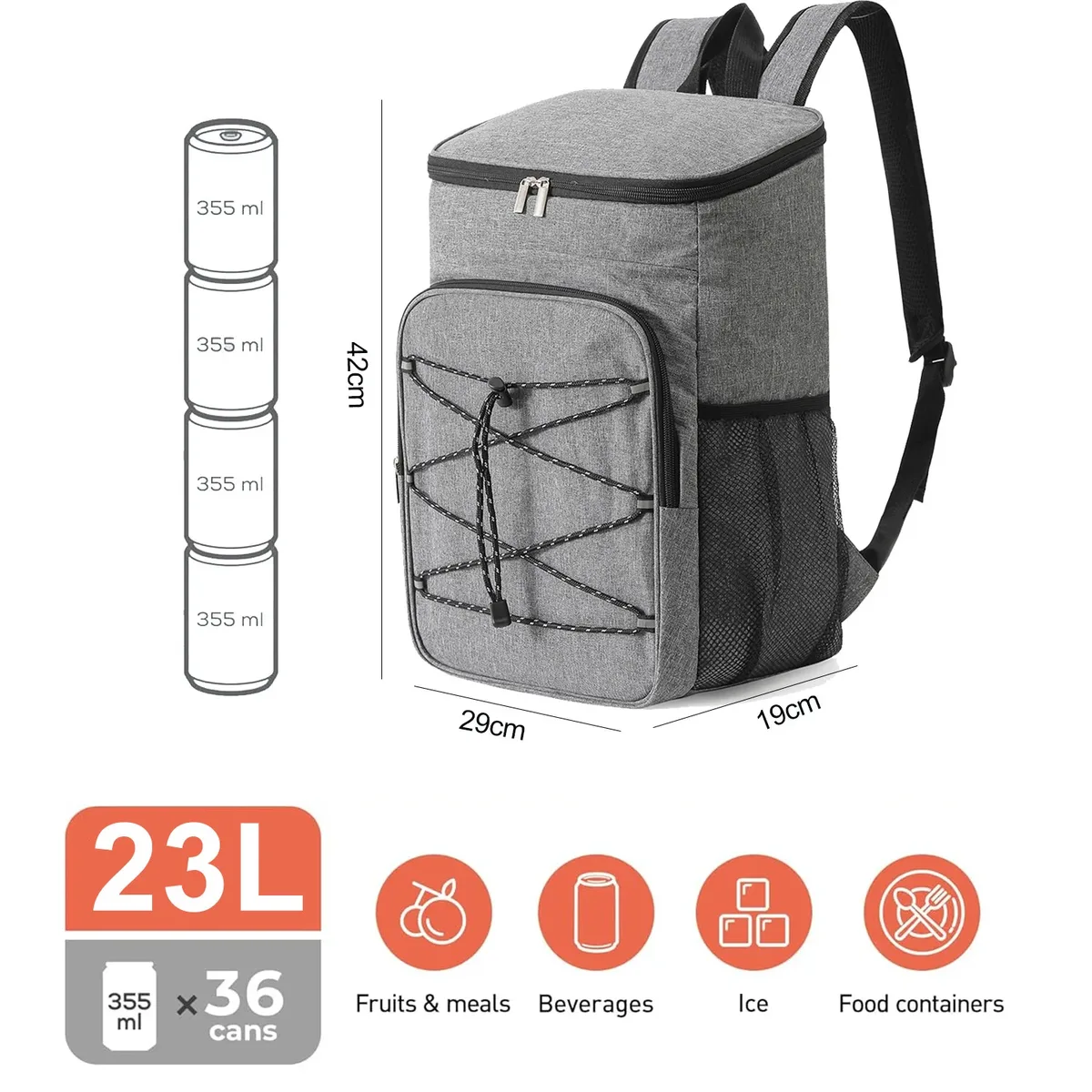 sac isotherme multifonctionnel, sac à dos portable, imperméable, grande capacité, pour le camping, le pique-nique, les boissons, les fruits