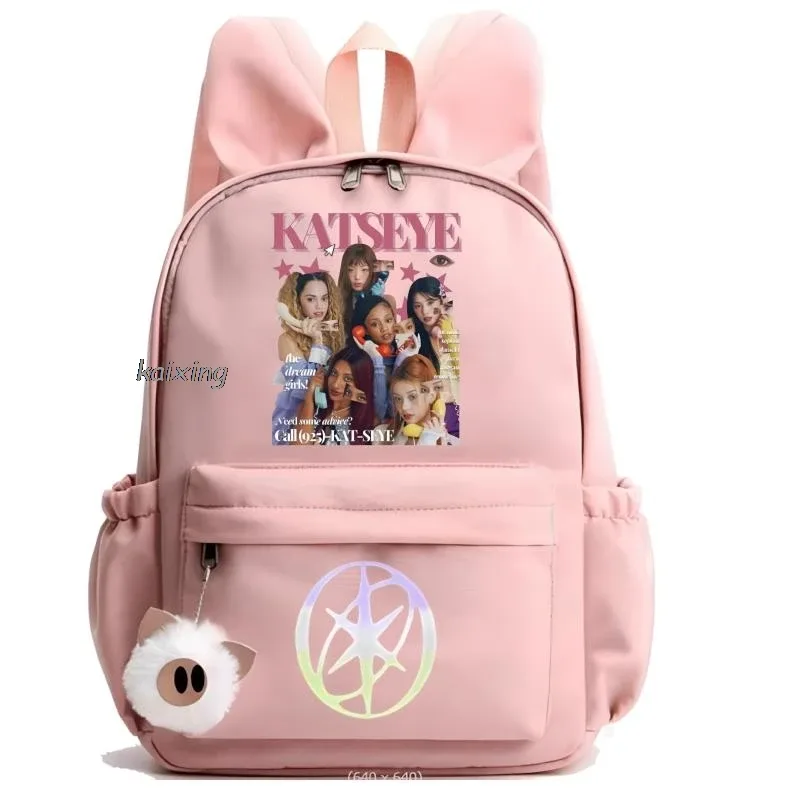 kawaii chaud katseye drôle impression sac à dos grande capacité sac d'école étudiant pochette d'ordinateur sac à dos scolaire pour étudiant