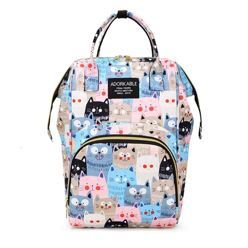 sac à dos imprimé dessin animé pour maman, grande capacité, sacs de rangement de biberons, sac à couches pour bébé, sac à dos de maternité à la mode pour femmes, nouveau
