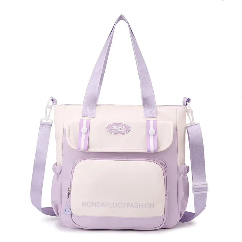 nouveau sac à dos léger et tendance grande capacité pour filles du primaire et du collège en nylon style frais et doux
