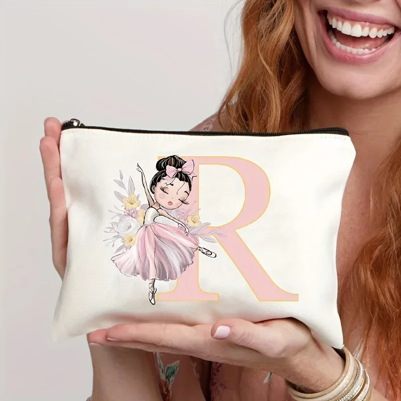 sacs de rangement, porte-monnaie, articles de toilette de style danseuse de ballet à 26 lettres, trousse de maquillage, sacs de voyage, pochette de maquillage