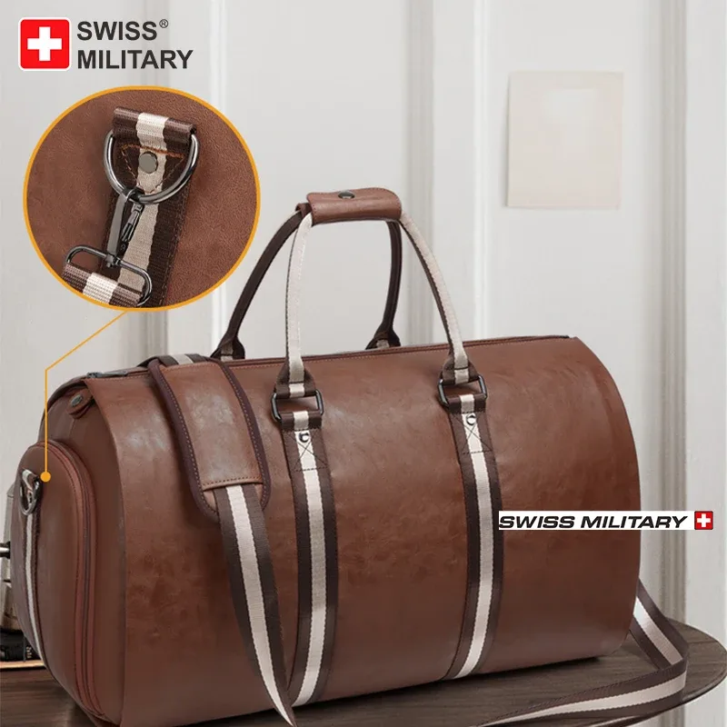 sac de voyage militaire suisse, sac en cuir de grande capacité, sac à bagages multifonctionnel, sac de voyage anti-hydrofuge