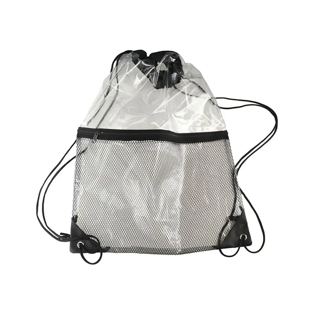 sac à dos décontracté grande capacité avec cordon de serrage, sac de plage étanche en pvc transparent, sac d'escalade pliable, sac de voyage en gelée