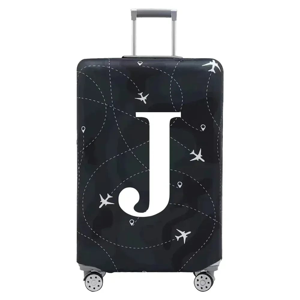 housse de protection pour bagages en tissu extensible, housse anti-poussière, anti-rayures, adaptée aux valises de 18 à 32 pouces, accessoires de voyage avec lettres blanches