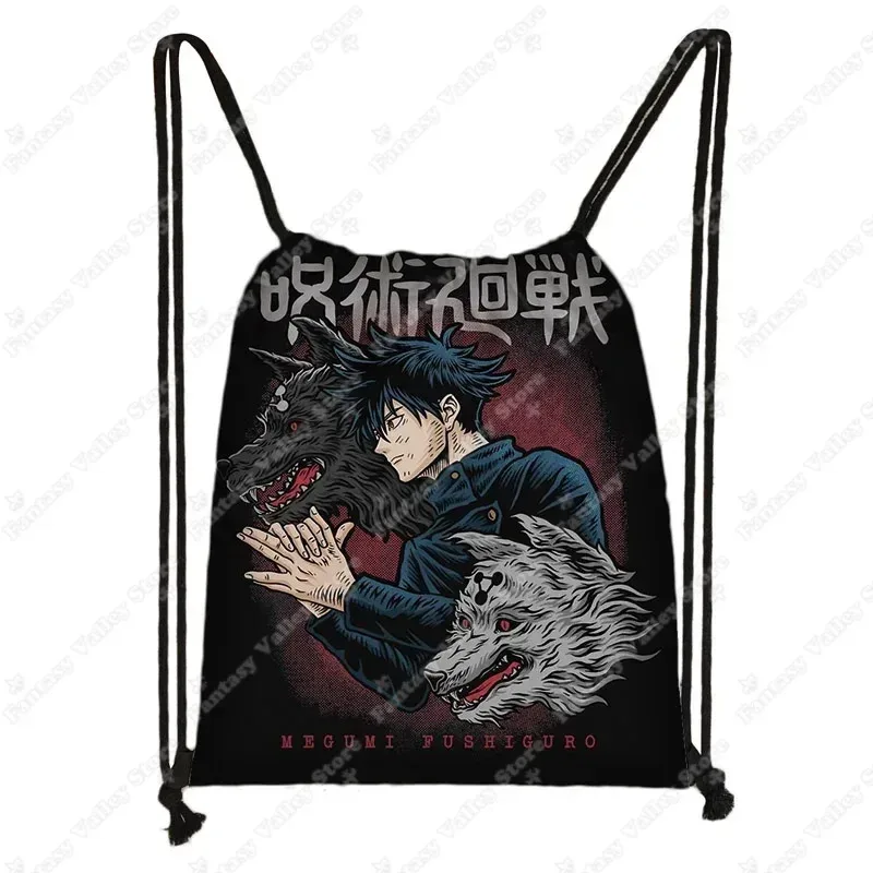 sacs à dos anime jujutsu kaisen gojo satoru yuji itadori, sac à cordon harajuku, sacs de rangement de grande capacité, sac à bandoulière d'extérieur