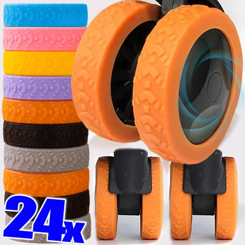2/24pcs protège-roues de bagages en silicone, protections de roulettes pour valises de voyage, réduction du br