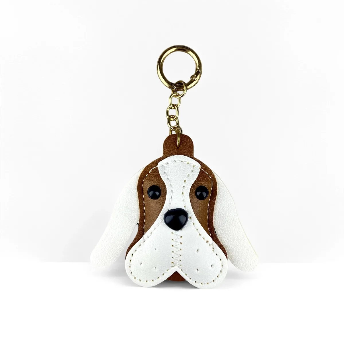 porte-clés classique en cuir pour chiot beagle – adorable ornement pour sacs à main, sacs à dos, pendentif pour chien, cadeau pour les amoureux des chiens