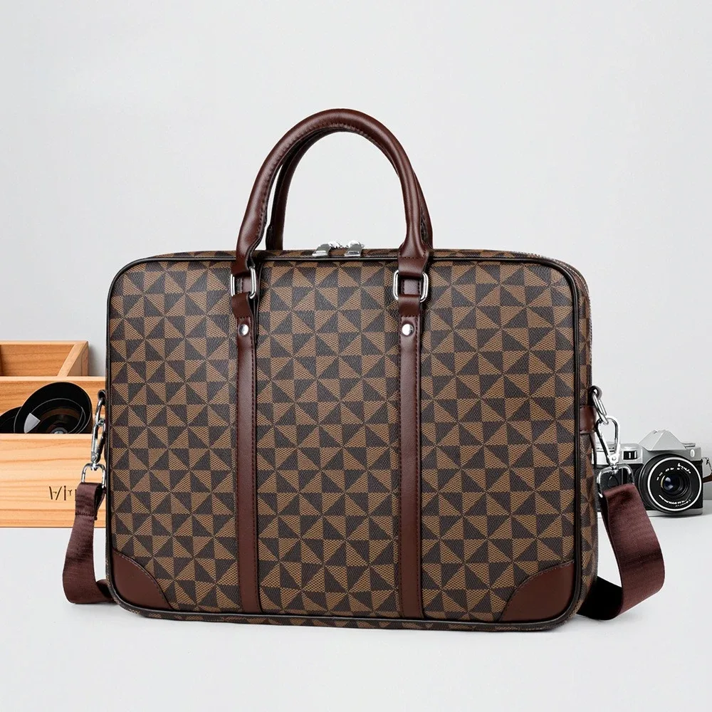 nouvelle mode de luxe en cuir pu affaires hommes porte-documents hommes messager sac à main ordinateur portable concepteur mâle épaule